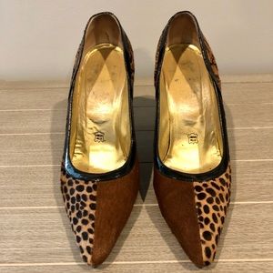 Bruno Magli Mixed Animal Print Heels Vintage 9